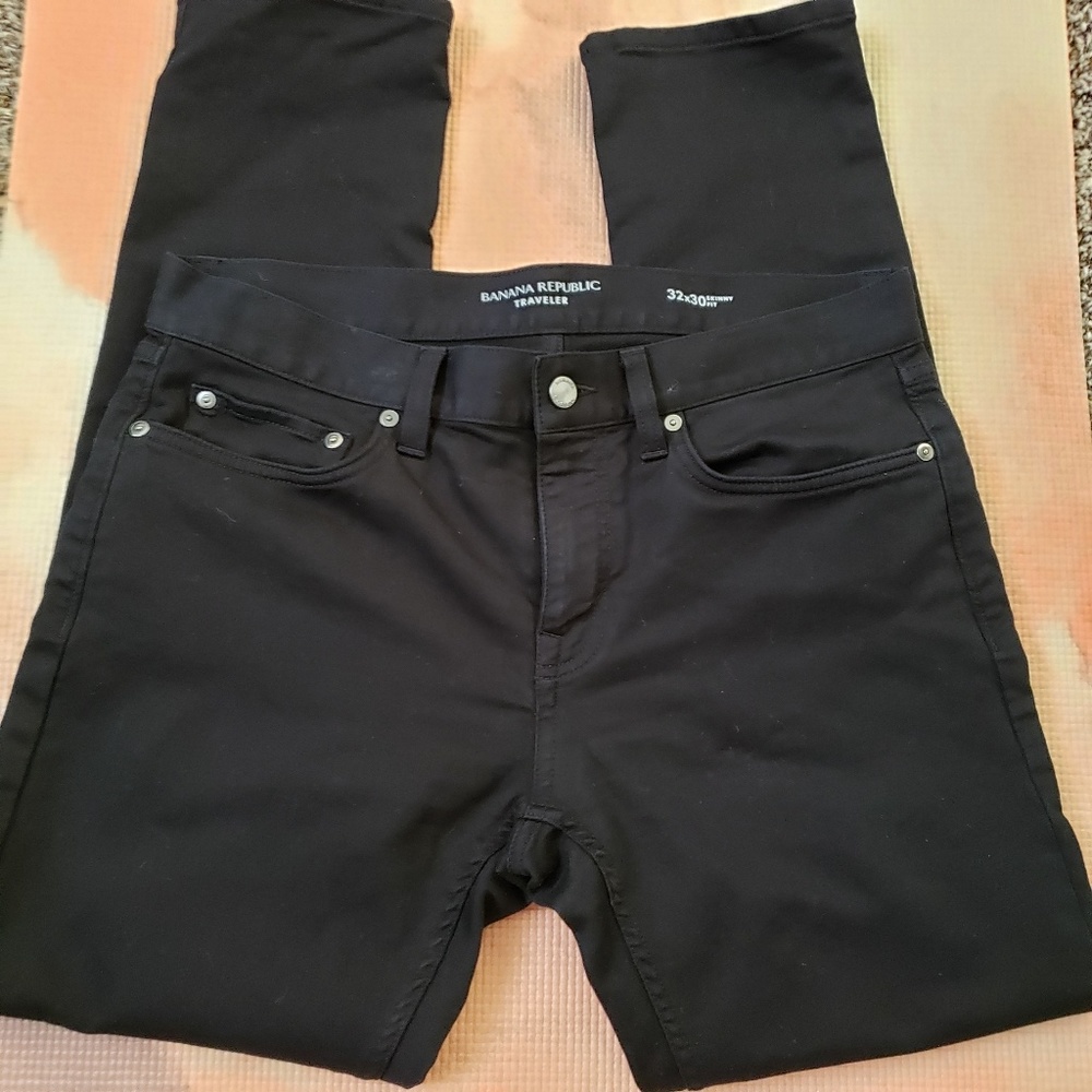 Banana republic traveler black pants